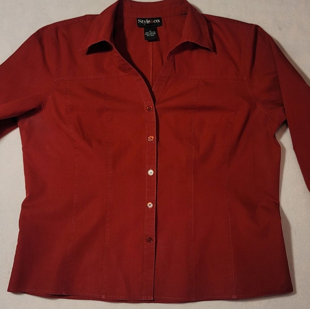 0898. Style & Co. ~ RED As a Stop Sign ~ 12 ~ - Picture 1 of 10